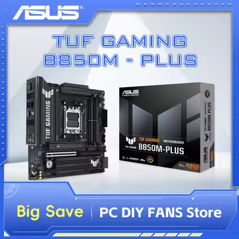 ASUS TUF GAMING B850M-PLUS B850 PCIe 4.0 DDR5 Socket AM5 Support 7500F/7800X3D/8400F/8700F/9600X mic