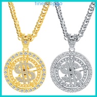 Fine Hip Hop Pendant Chain Necklace for Men Gold Plated Money Dollar Sign Necklace
