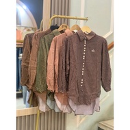 KEMEJA Women's alo embroidered striped shirt