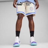 PUMA BASKETBALL - กางเกงขาสั้นบาสเกตบอลชายผ้าเทอร์รี Superstition สีขาว  62477101