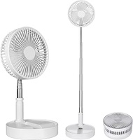 9H Battery Operated Fan Foldable Table Desk Floor Pedestal Fan 4 Speeds Portable 8-inch Fan