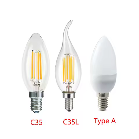 LED Bulb E14 220V 4W 8W 12W C35 C35L LED Filament Candle Bulb Candelabra Flame Bent Tip 20W 40W 60W 