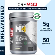MuscleBlaze CreAMP Micronised Creatine Monohydrate (Unflavoured, 0.55lbs / 250g)