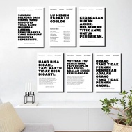 Poster Motivasi Kayu MDF Tebal 5mm - Ukuran 20 x 30 cm & 15 x 20 cm - Kertas Art Carton Premium