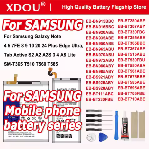 Battery For Samsung Galaxy Note 4 5 7FE 10 20 8 9 S24 Plus Edge Ultra，Tab Active S2 A2 A2S 3 4 A8 Li
