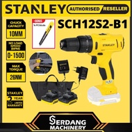 Stanley SCH12S2-B1 10.8V Cordless 10mm Hammer Drill Driver With 2pcs Batteries &amp; 1pc Charger