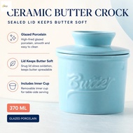 Ceramic Butter Crock with Lid Countertop Butter Storage Jar Removable Inner Cup Butter Keeper Dish