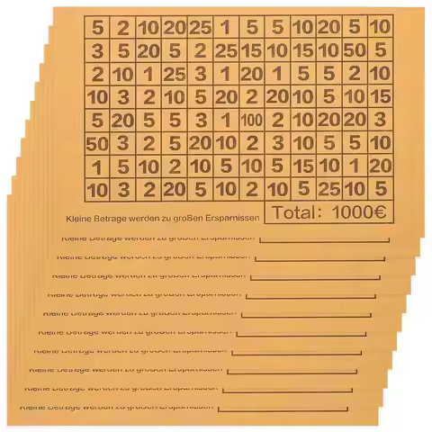 20 Sheets Money Saving Stickers Financial Target Banknotes DIY Piggy Bank Numbers Budgeting Labels E