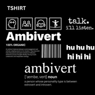 Tshirt Hitam Ambivert huhuhu hihihi