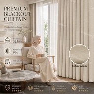 Lovhome Premium 325GSM Langsir Tingkap 99% Blackout Curtain for Window & Sliding Door Texture Emboss