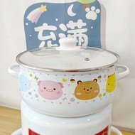 AA-587 ※※HOME Enamel enamel soup pot 0.2L3L4L5L large stew pot instant noodle pot flat bottom hot pot universal