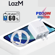 (Giao Nhanh 2H) Bộ Sạc Nhanh PD 30w Cho Các Dòng Máy Iphone Sạc Nhanh GAN 30w Cho Tất Cả Các Dòng Má
