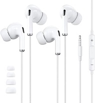 2 Pack for Apple Earbuds Wired, 3.5mm Headphones with Mic [MFi Certified] Volume Control HiFi Stereo Compatible with iPhone 6 6s iPad Galaxy S10 A14 A12 Switch Portable CD Player Device AUX