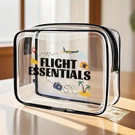 Airport-themed transparent toiletry bag.  Beg toileri lutsinar tema lapangan terbang. Sesuai untuk p