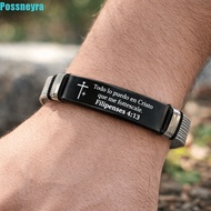 PYRON Inspirational Quotes Braclets, Adjustable Stainless Steel/PVC Family Friendship Bracelet, Vers