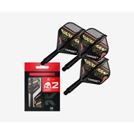Target Darts CLEMENS K Flex Integrated Dart Flights & Shafts | Pack of 3 K-Flex, No.2 | Short, Inter