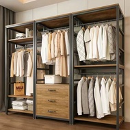 Open Wardrobe Closet Organizer Walk-in Closet Combination Garment Rack Floor Standing Clothes Hangin