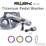 RISK Titanium Ring AS Crank Pedal Bicycle Gasket Spacer Pedal Extension Axis Washer Crank Pedal Bicy