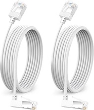 2Pack Flexible Cat 6A Ethernet Cable 270° Up Angled 25 Ft, 10Gbps High-Speed Network Ultra Slim Cabl
