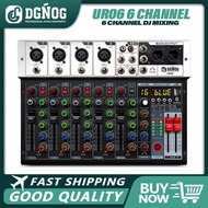 DGNOG UR06 6 Channel Sound Mixer 16 DSP Professional Audio Mixing Console with USB Bluetooth for DJ 