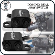 KuyaLODI Motorcycle Domino Dual Mini Driving Light Switch 3 Way Switch Waterproof Universal