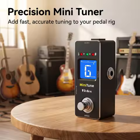 Vivlex Tuner Pedal Chromatic Guitar Tuner Pedal Fast & Accuate High Precision ± 1 Cent with Pitch In