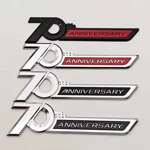 3D ABS Chrome Car Styling 70th ANNIVERSARY Emblem Sticker For Toyota Land Cruiser 300 FJ200 LC300 Pr