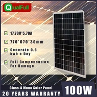♞【QUALFULL】100Watts  Monocrystallne Solar Panel Class-A Solar Panel World's Top Manufacturers