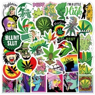 พร้อมส่ง!กัญชาไทย green UFO plants sticker สติกเกอร์ กันน้ำ รูปแบบที่แตกต่างกัน KFC starbuck weed 50