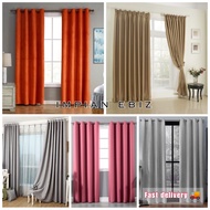 ✅READY STOCK✅ Blackout Plain Langsir Siap for Sliding Door/Bedroom Window curtain (Hook/Ring/Rod/Dawai)