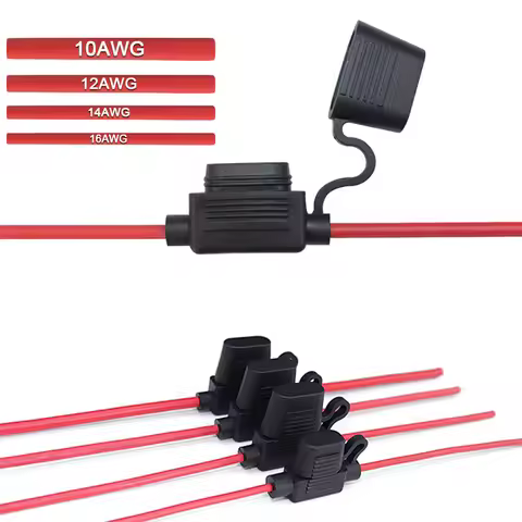 5pcs Waterproof Mini Small Medium Auto Fuse Holder 16/14/12/10AWG Car Blade Fuse wire cable 10A 20A 