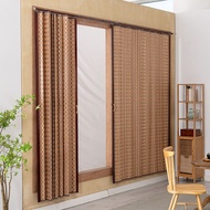 Bamboo curtain folding sliding door curtain aluminum partition curtain store door curtain living room kitchen sliding door