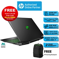 HP Pavilion Gaming Laptop Notebook 15-dk1063tx i7-10750H/15.6 FHD/8GB/512GB SSD/GTX1660Ti 6GB/W10 (1G7S1PA)[Free Gaming Backpack 6EU56AA]