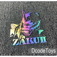 Zaku II Head Refraction Rainbow Stickers - gundam gunpla RX-78 red frame freedom zz zeta 00 ibo just