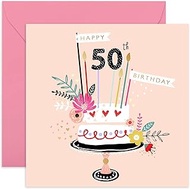 Central 23 - Cute 50th Birthday Card for Women - 'Happy 50th Birthday ' - Sweet Birthday Card for He