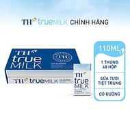 Thùng 48 hộp sữa tươi tiệt trùng TH true MILK có đường 110 ml (110 ml x 48)