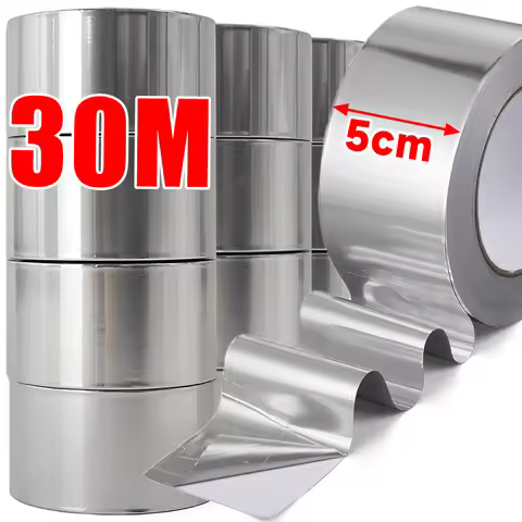 Aluminium Foil Tape Silver Heat Resistant Leakproof Adhesives Patching Repair Anti-Leakage Duct Tape