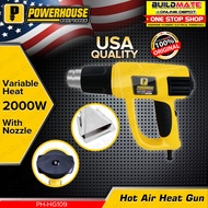 Electric Hot Air Heat Gun Heavy Duty Hot Air Shrink Gun With Nozzle - BUILDMATE -
