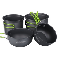 STARCAMP Portable Outdoor Camping Camping Hard Alumina Pot Set 4-Piece Set Camping Cookware Set