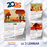 Print aesthetic calendar 2026 A3 size valve