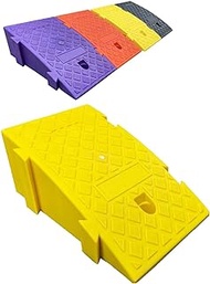 Car Curb Ramp,Plastic Ramps,Portable Lightweight Heavy Duty Plastic Threshold Ramp,for Wheelchair Auto Trailer Bike Motorcycle Scooter(Color:Yellow,Size:25 * 40 * 16cm)