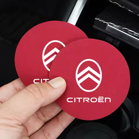 2Pcs Car Coasters Leather Water Cup Holder Mat For Citroen C4 C3 C2 Xsara Picasso Car Interior Anti 