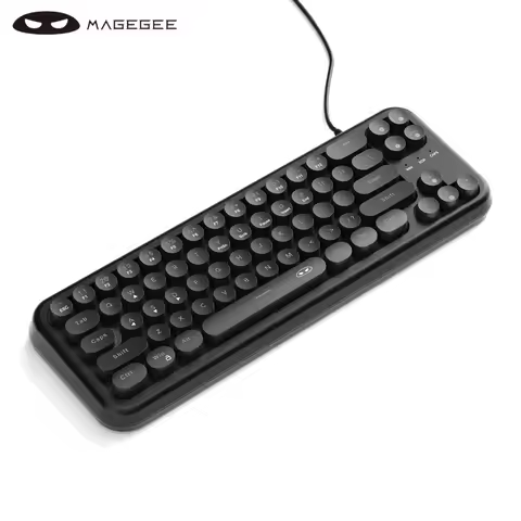 MageGee TS91 60% Wired Gaming Keyboard RGB 68 Keys Round Keycaps Small Portable Office Computer Memb