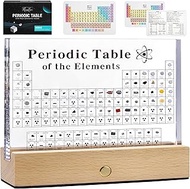 MegaBox Periodic Table Of Elements with 83 Real Elements, Acrylic Periodic Table Display With Wooden