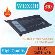 New High Quality 42Wh 11.4V 3684mAh WDX0R Laptop Battery For Dell Inspiron 13 5000 7580 7368 5468 14