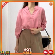 Fero Women's Collar Blouse V-Neck Korean Formal Blouse Women's Formal Top/ 0394