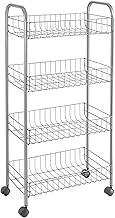 Metaltex 34.01.04 Slim Wagon, 4 Tiers, Silver, Approx. 33.1 x 16.1 x 9.1 inches (84 x 41 x 23 cm), W