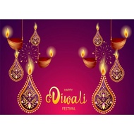 7x5ft Happy Diwali Photography Backdrop Festival of Lights Deepavali Backdrop Diya-Oil Lamp Indian Holiday Wallpaper Diwali Celebration Party Banner Home Decor Photo Booth Props