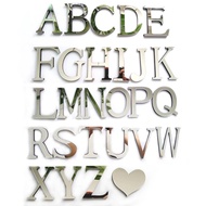 YESPERY English Letters Acrylic Mirror Surface Wall Sticker 3D Silver Alphabet Poster Bedroom Festival Party Decoration DIY Art Mural