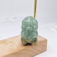 溫潤雙彩色手工雕刻吞金獸吊墜 |天然緬甸玉A貨翡翠